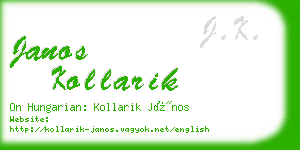 janos kollarik business card